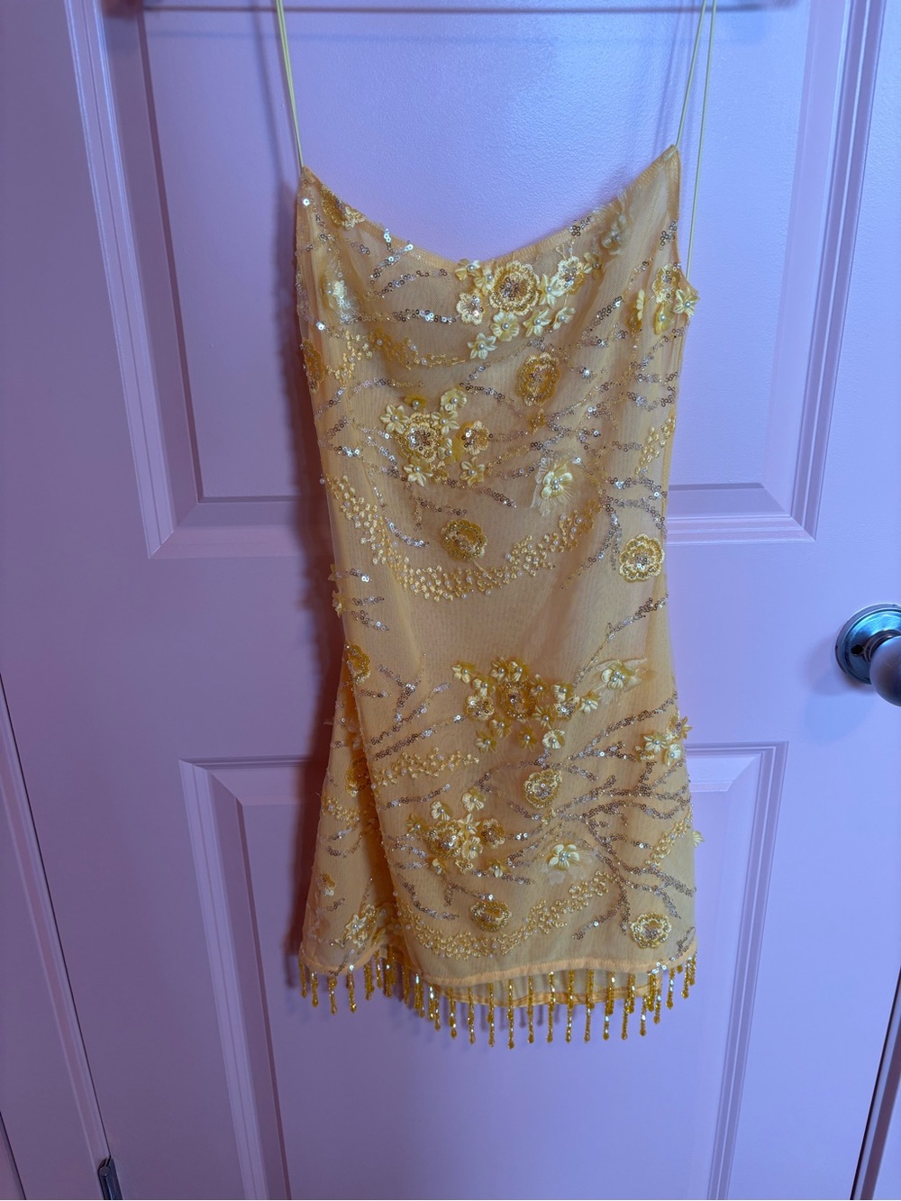 Jaded London Ellora Embellished Mini Dress in Solar